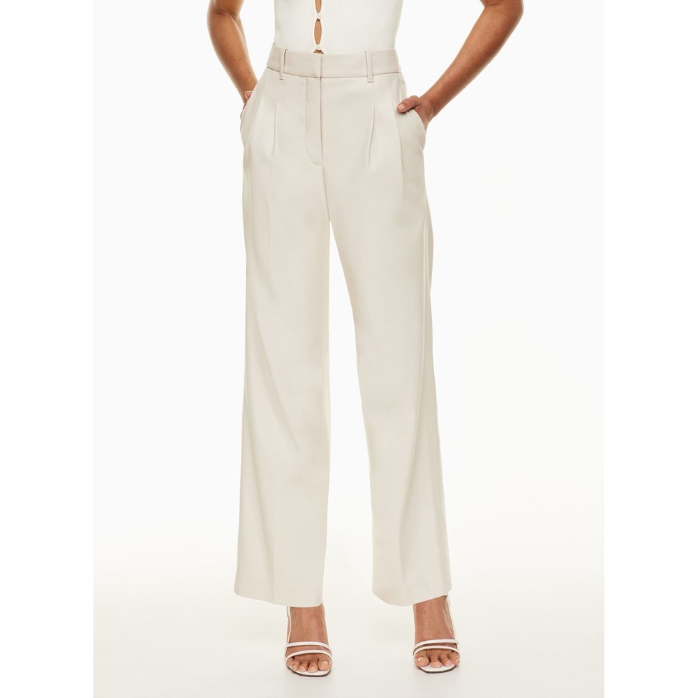 Wilfred‎ The Effortless Pant Cream High Waisted Wide Leg Pleated Trousers 0